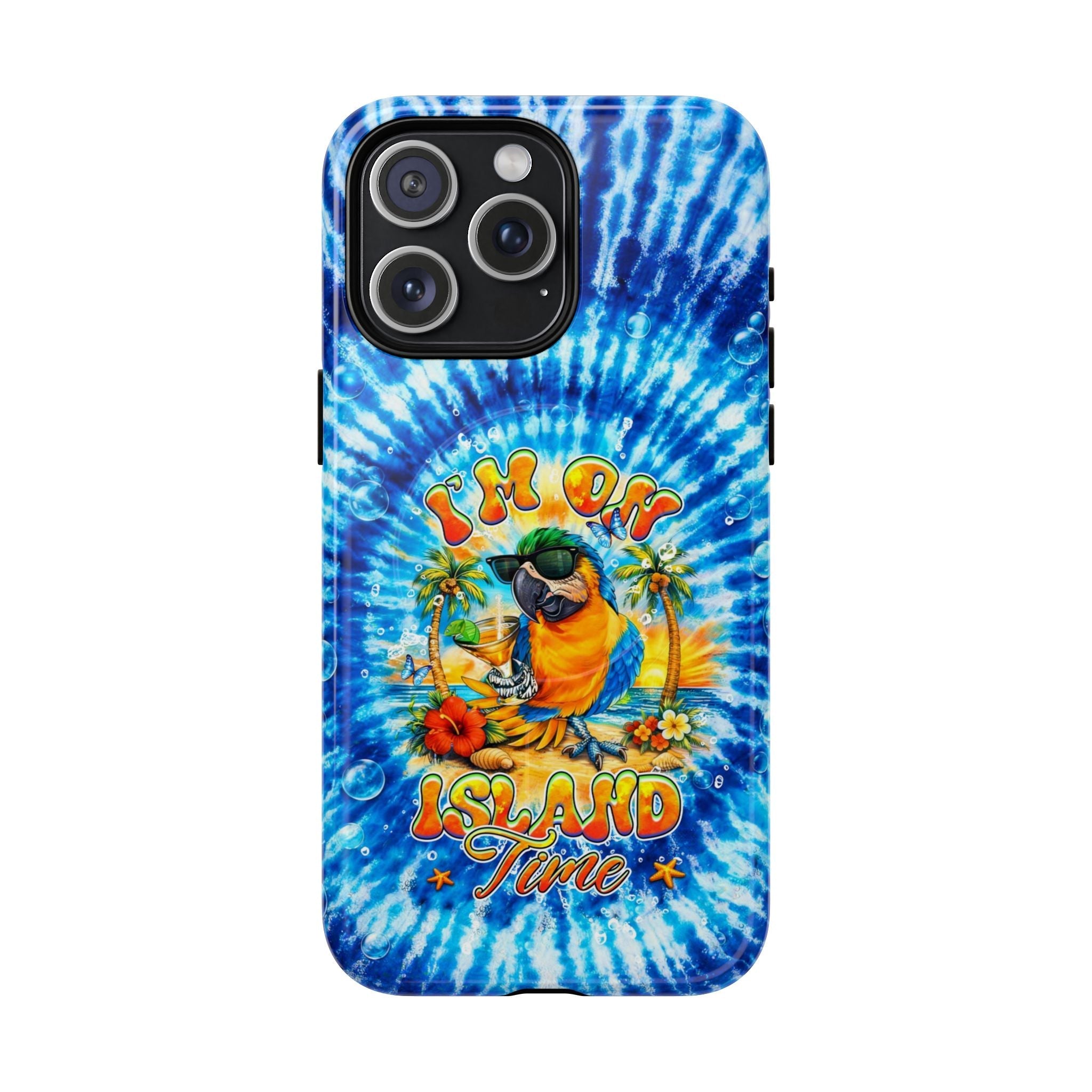 I'M ON ISLAND TIME PARROT  MAGNETIC PHONE CASE  - TLHG1604261