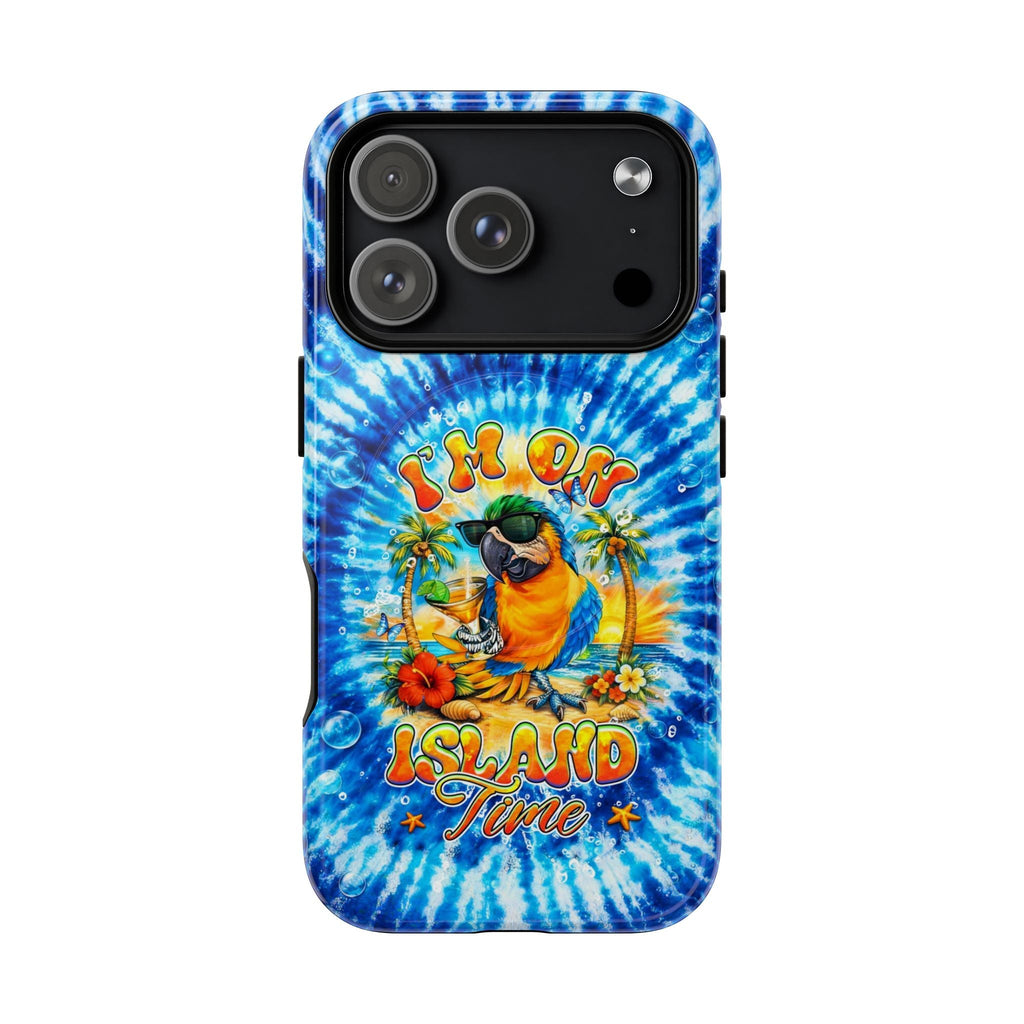 I'M ON ISLAND TIME PARROT  MAGNETIC PHONE CASE  - TLHG1604261