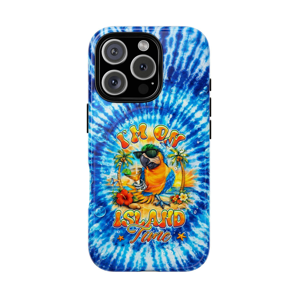 I'M ON ISLAND TIME PARROT  MAGNETIC PHONE CASE  - TLHG1604261
