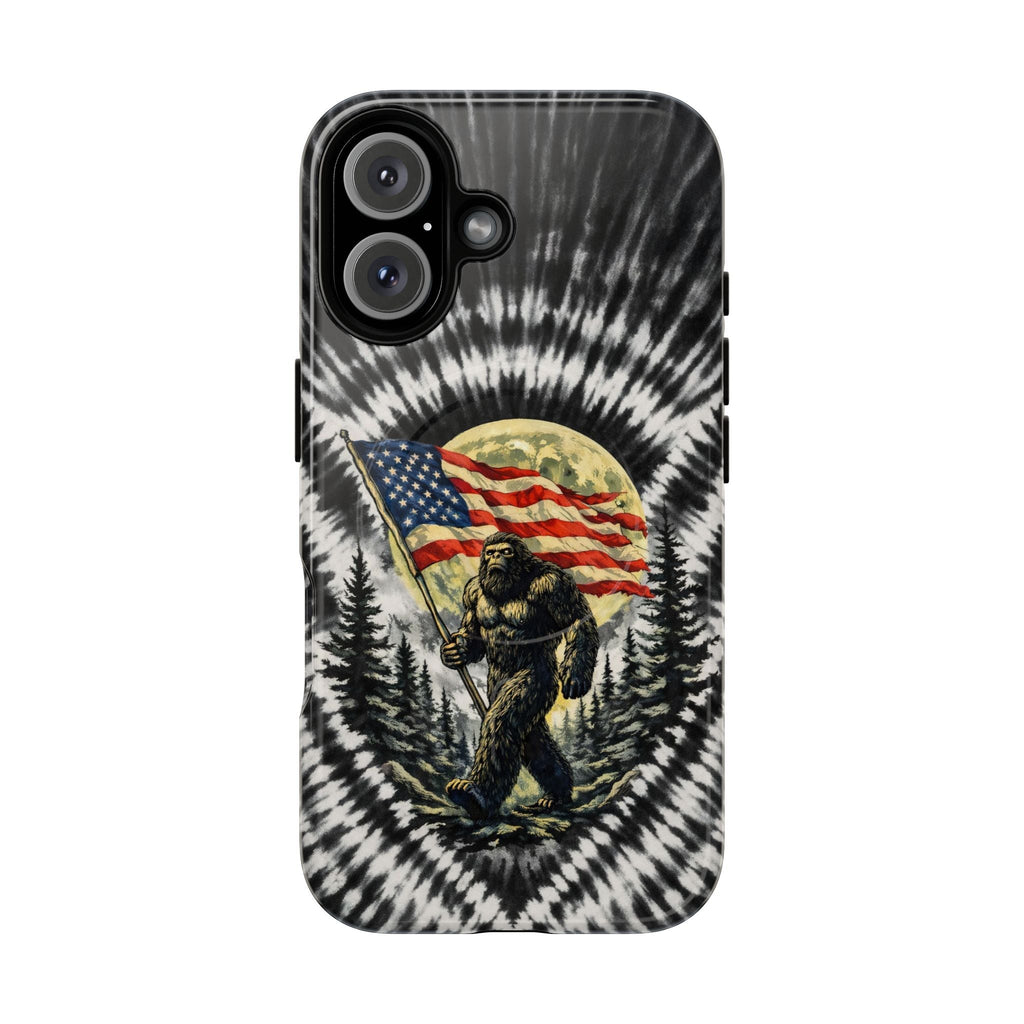 BIGFOOT WITH FLAG MOON SWIRL MAGNETIC PHONE CASE  - TLNT0805261