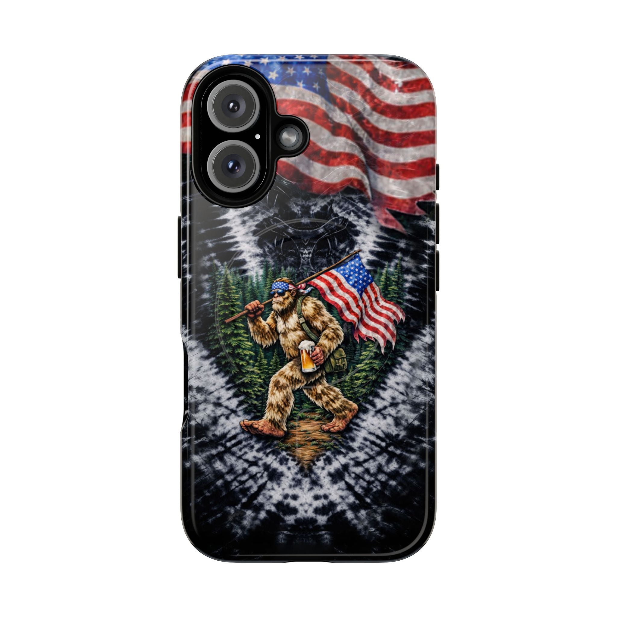 BIGFOOT WITH FLAG V SWIRL MAGNETIC PHONE CASE  - TLTW0405263