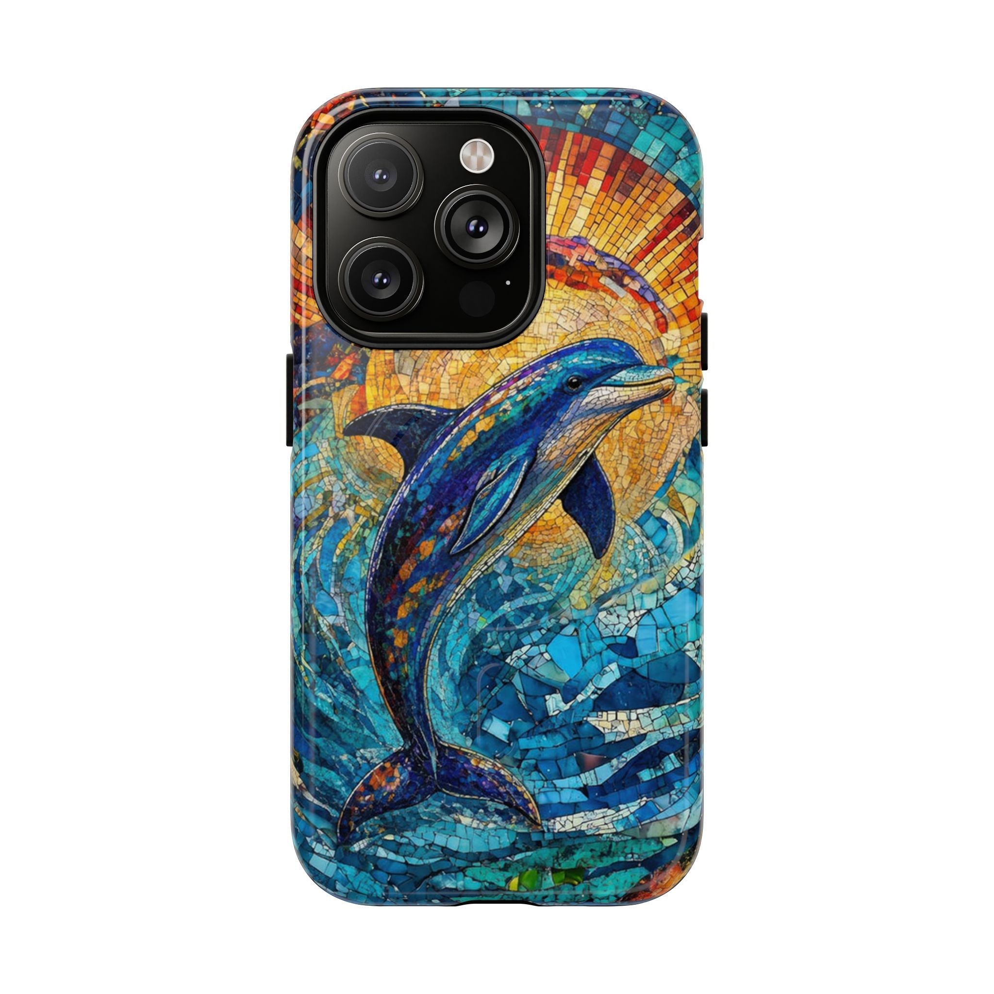 DOLPHIN STAINED GLASS MAGNETIC PHONE CASE  - TLTW1305265