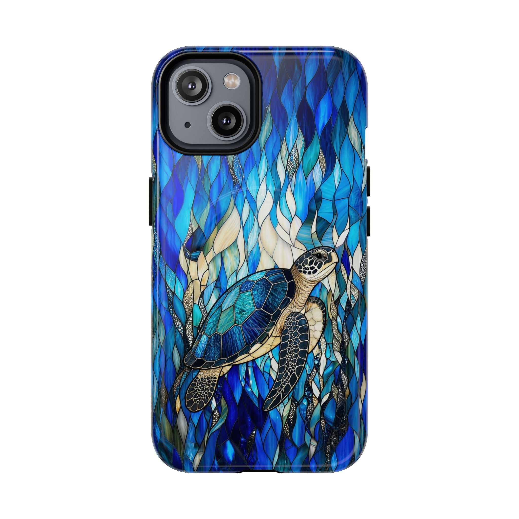 SEA TURTLE SWIMMING STAINED GLASS MAGNETIC PHONE CASE  - TLNT0505261