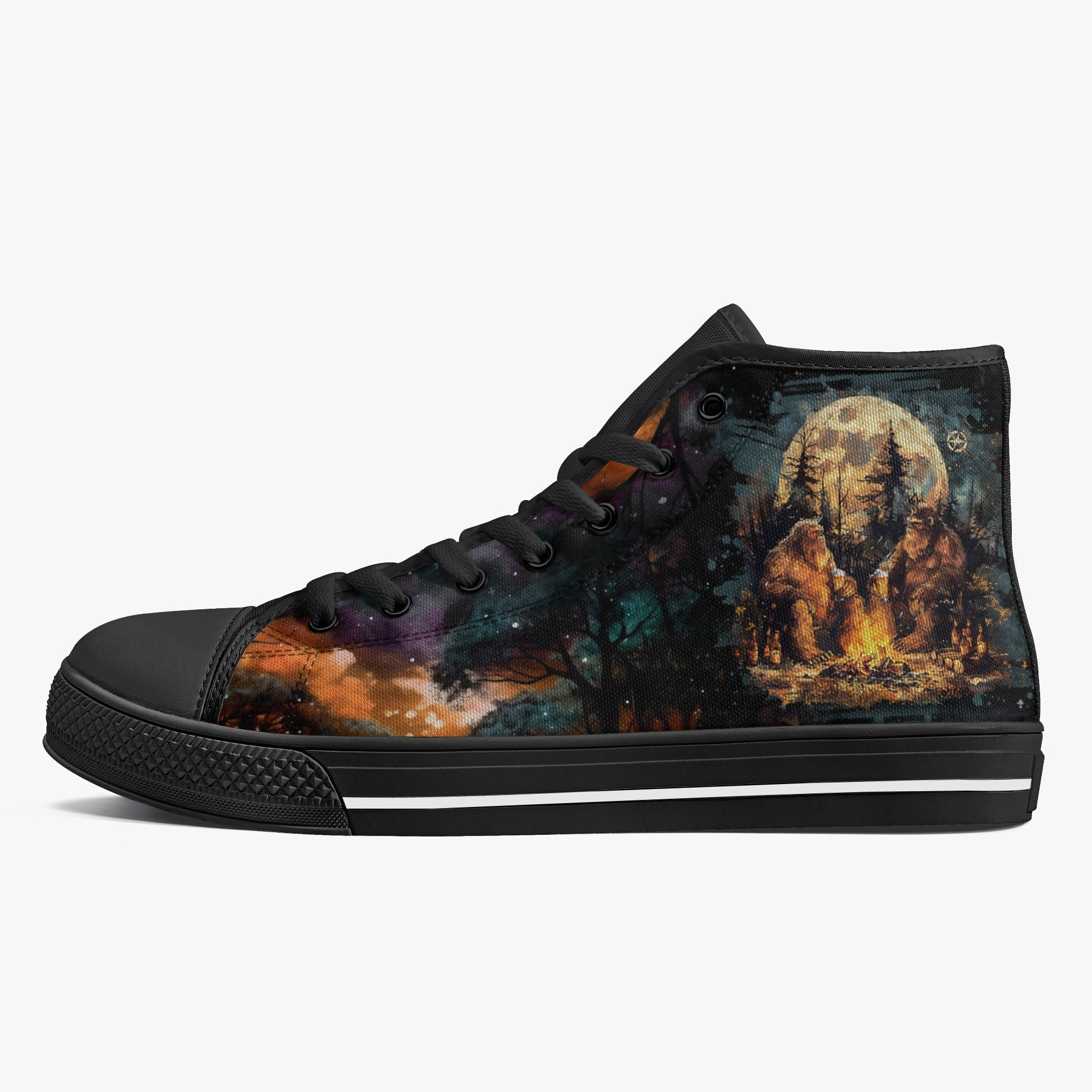 MAKING MEMORIES ONE CAMPFIRE AT A TIME BIGFOOT HIGH TOP CANVAS SHOES - TLNO2409245 jet