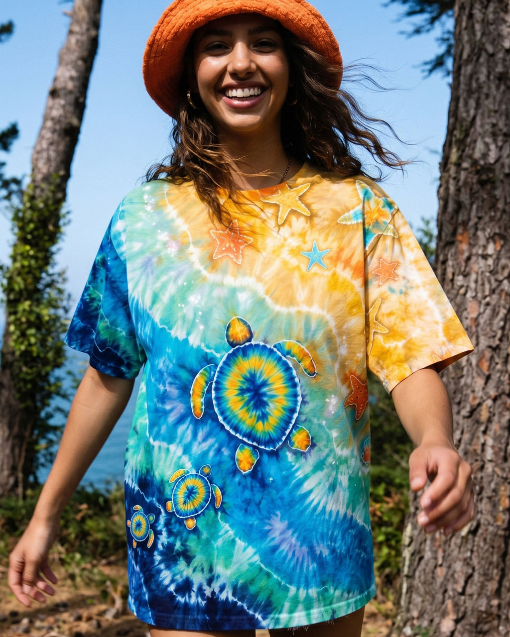 THREE TURTLES BEACH SAND BURST ALL OVER PRINT  - TLTW2206261