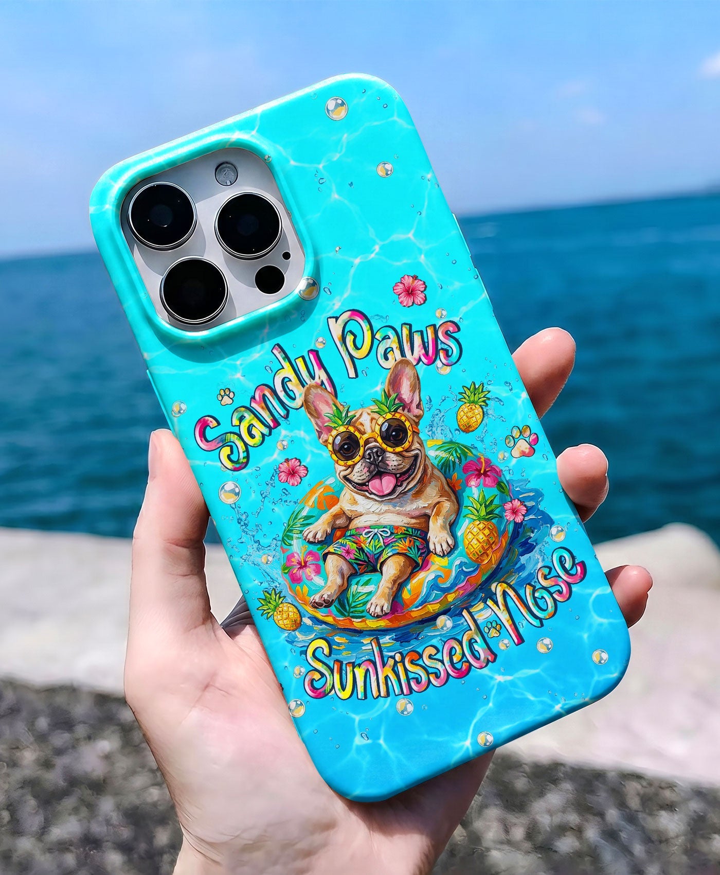 SANDY PAWS SUNKISSED NOSE FRENCH BULLDOG PHONE CASE  - TLHN2005264