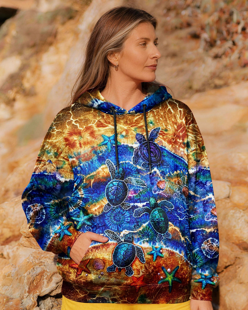SEA TURTLE WAVES ALL OVER PRINT  - TLNT1404263