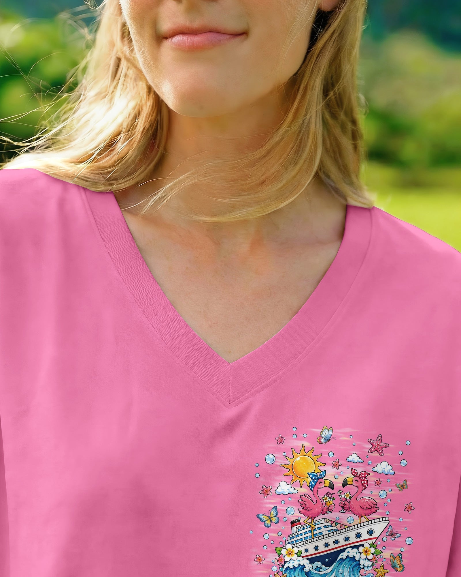 APPARENTLY WE'RE TROUBLE FLAMINGO CRUISING ALL OVER PRINT  - TLNT0307261