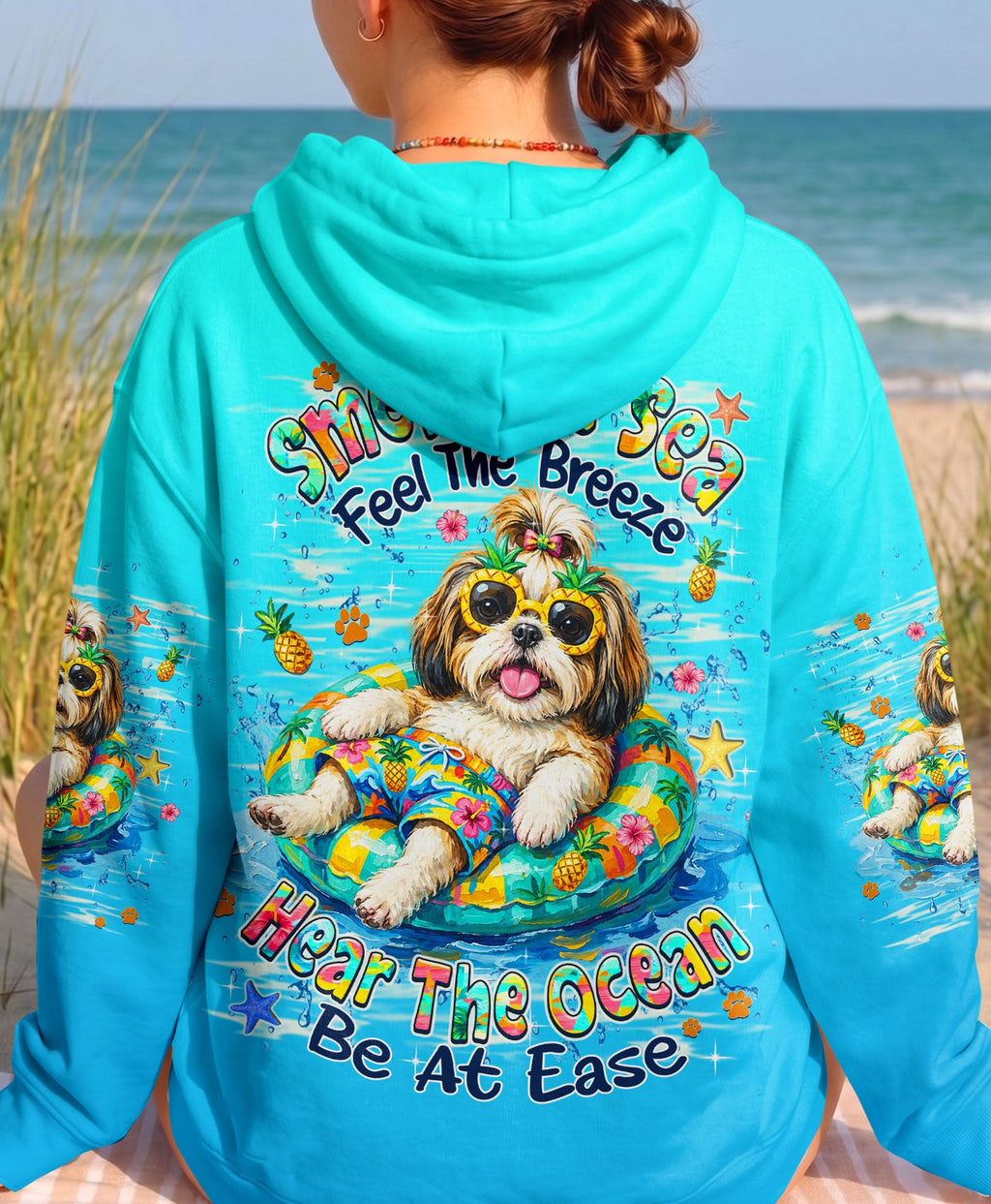 SMELL THE SEA FEEL THE BREEZE SHIH TZU DOG ALL OVER PRINT - TLHN0506263