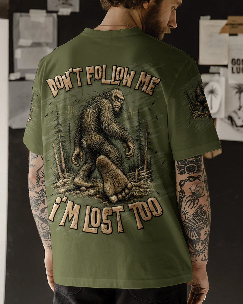 DON'T FOLLOW ME BIGFOOT ALL OVER PRINT - TLNT0306261