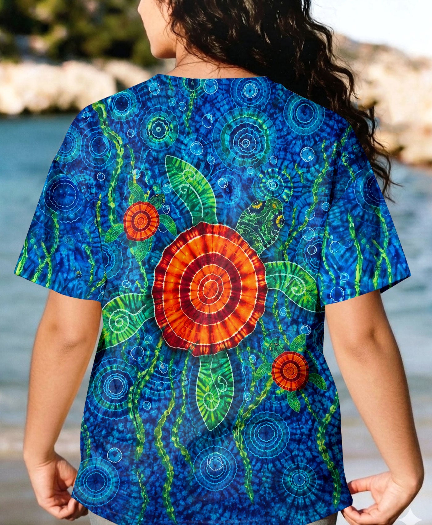 TURTLES UNDERSEA WATERCOLOR ALL OVER PRINT  - TLHN0405262