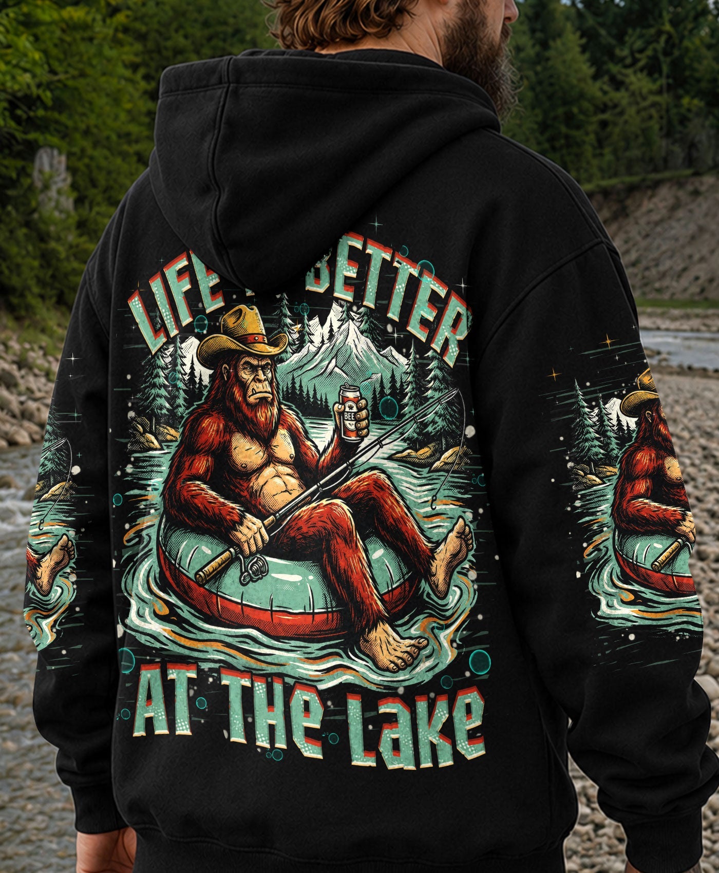 LIFE IS BETTER AT THE LAKE BIGFOOT ALL OVER PRINT   - TLHN2805263