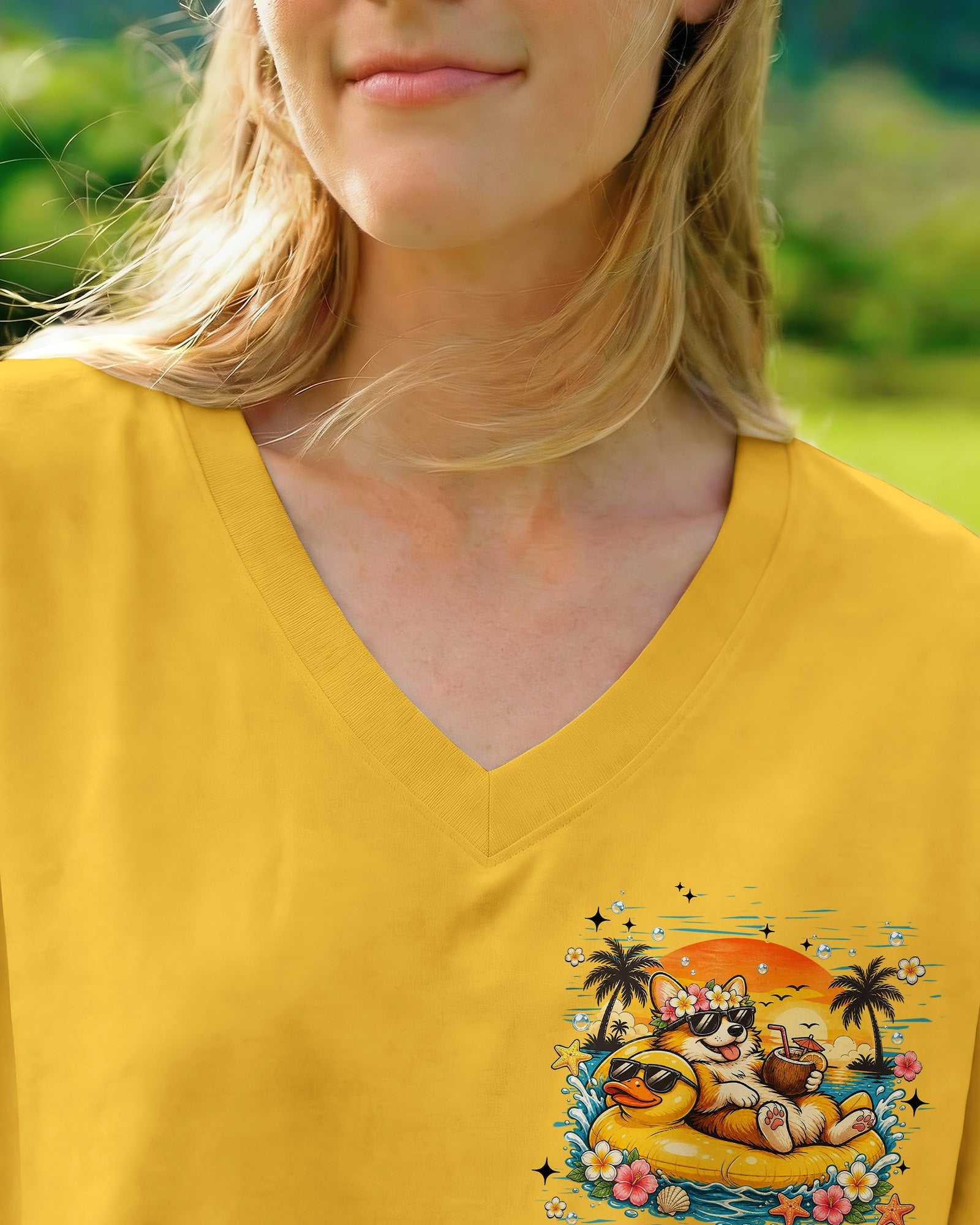 NOT A CARE IN THE WORLD CORGI DOG  ALL OVER PRINT  - TLHN0405263