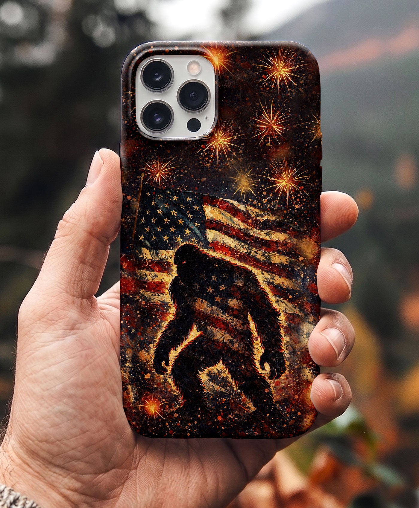 BIGFOOT STARS AND STRIPES GRUNGE ART  PHONE CASE  - TLHN2004264