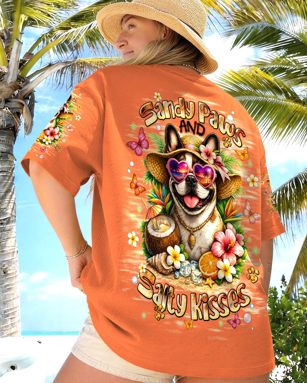 SANDY PAWS AND SALTY KISSES FRENCH BULLDOG ALL OVER PRINT - TLNT1905261