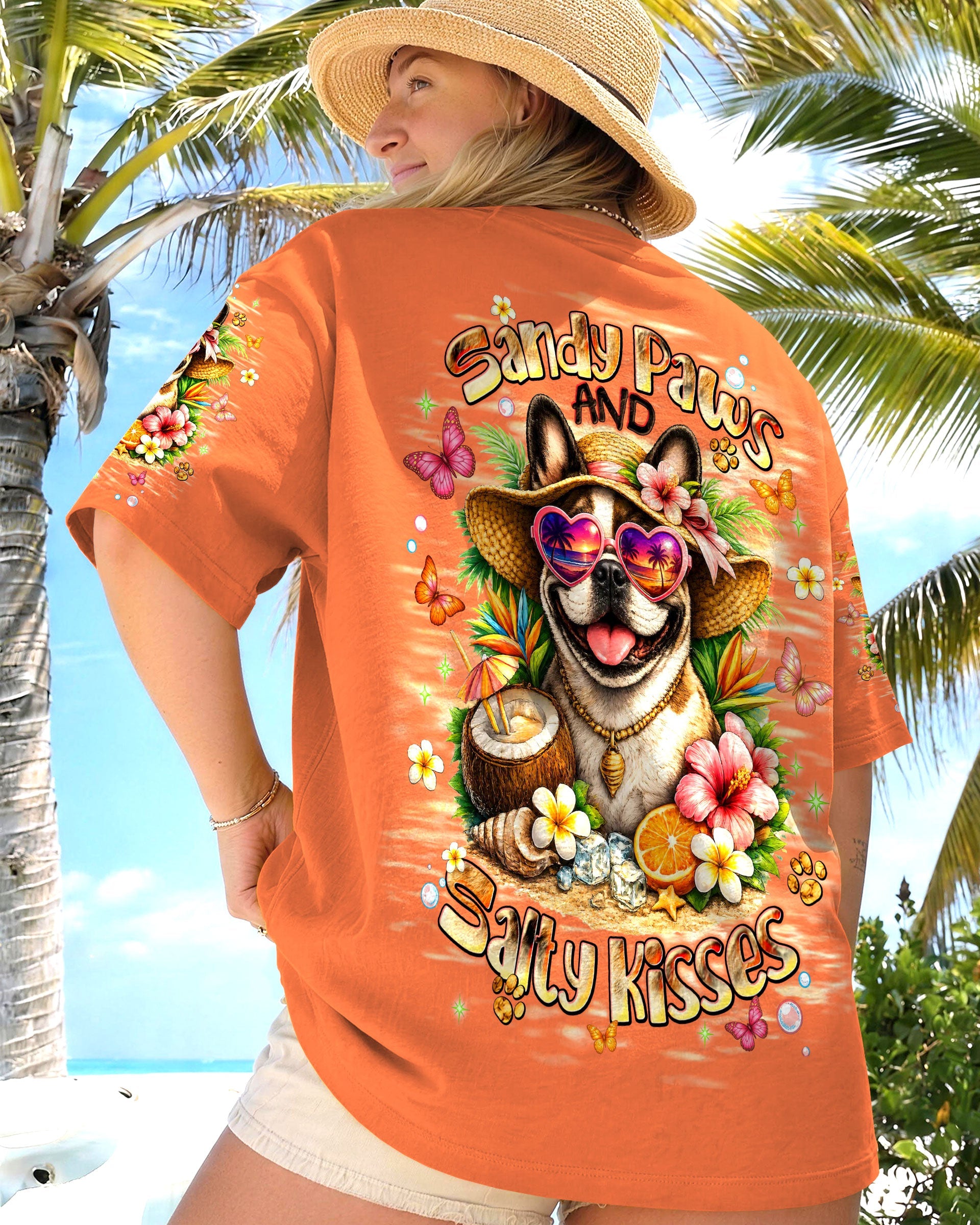 SANDY PAWS AND SALTY KISSES FRENCH BULLDOG ALL OVER PRINT - TLNT1905261