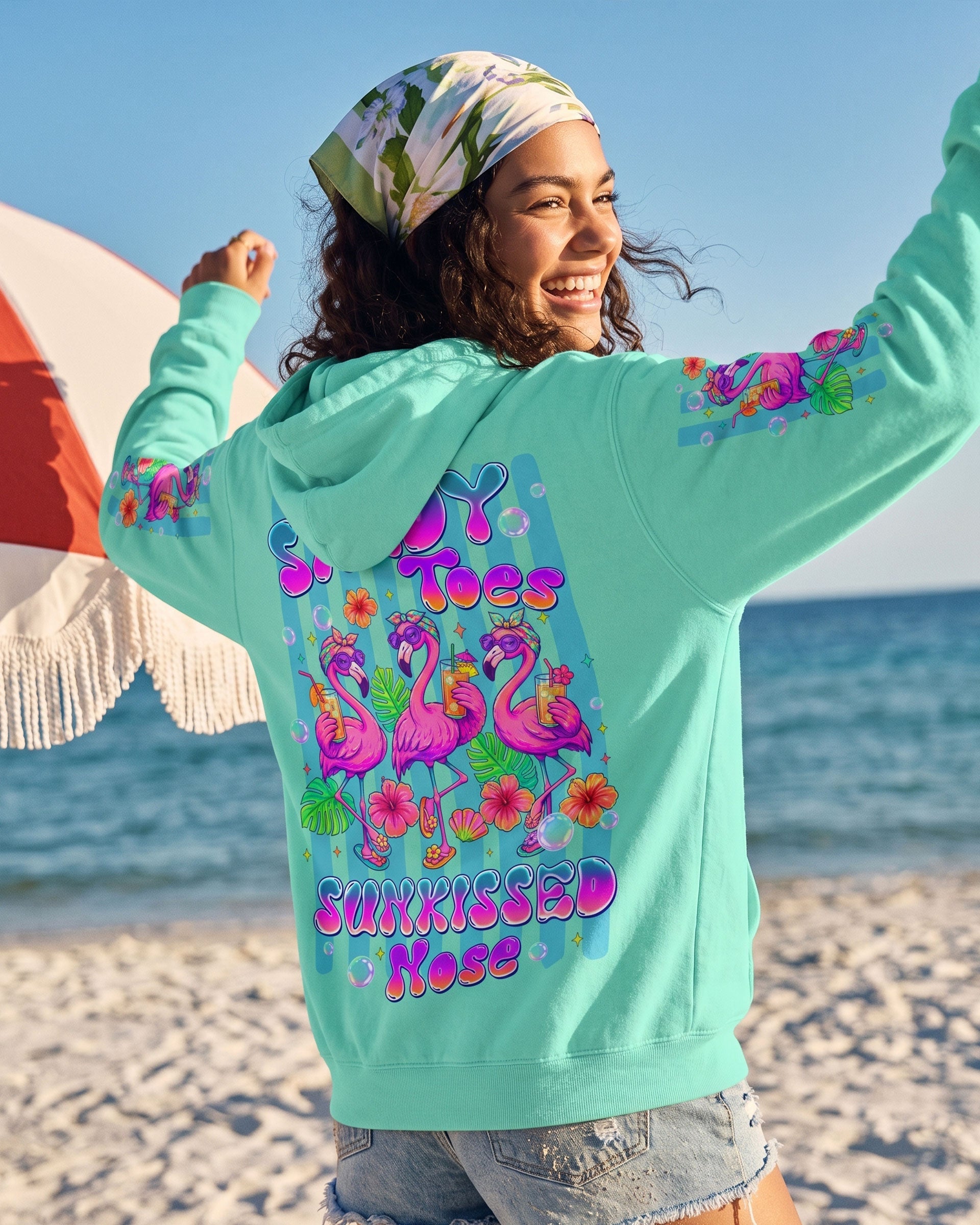 SANDY TOES SUNKISSED NOSE FLAMINGO ALL OVER PRINT  - TLTW1906261