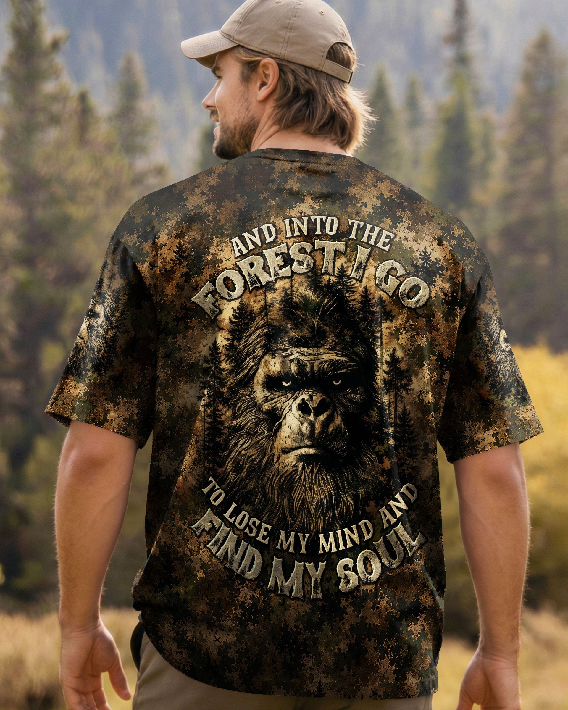 AND INTO THE FOREST I GO BIGFOOT CAMOUFLAGE ALL OVER PRINT    - TLNT2705261