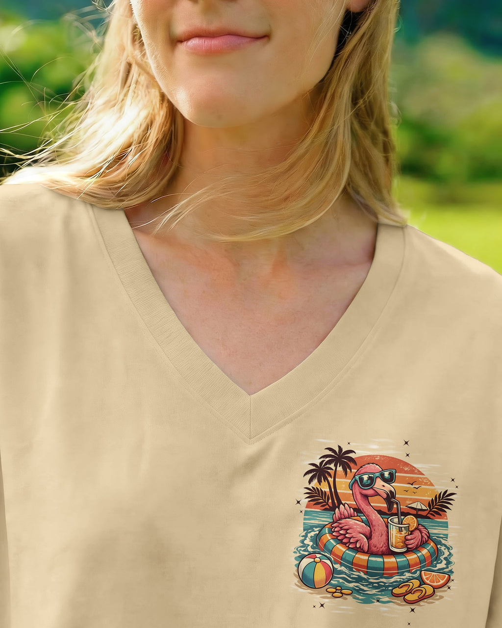 SMELL THE SEA FEEL THE BREEZE FLAMINGO ALL OVER PRINT - TYPQ1404262
