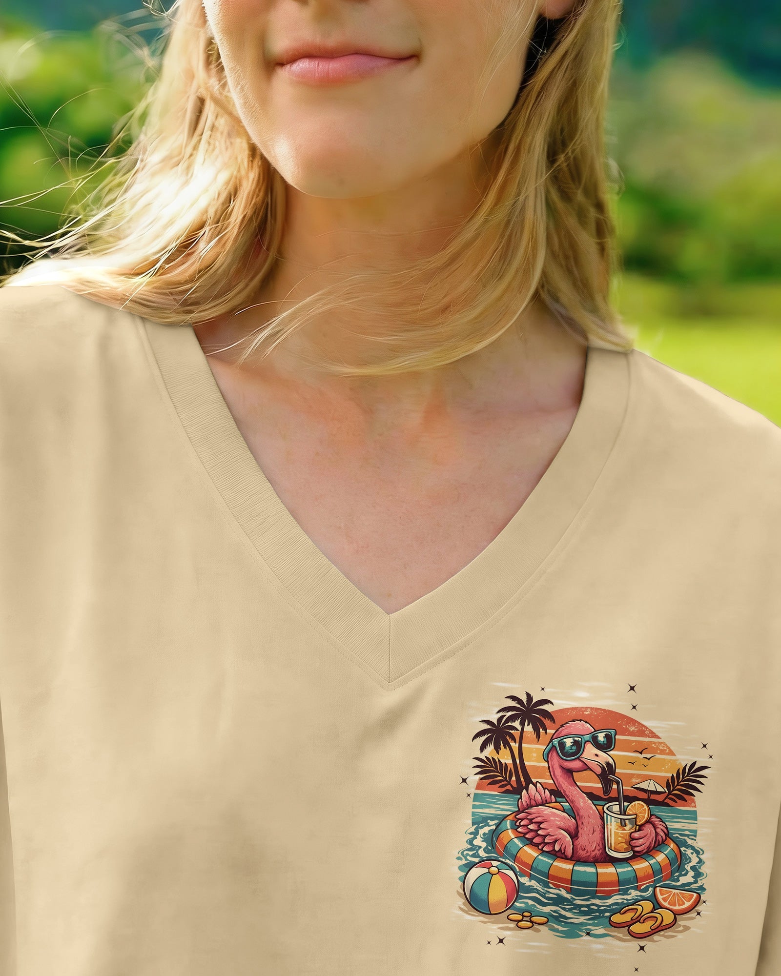 SMELL THE SEA FEEL THE BREEZE FLAMINGO ALL OVER PRINT - TYPQ1404262