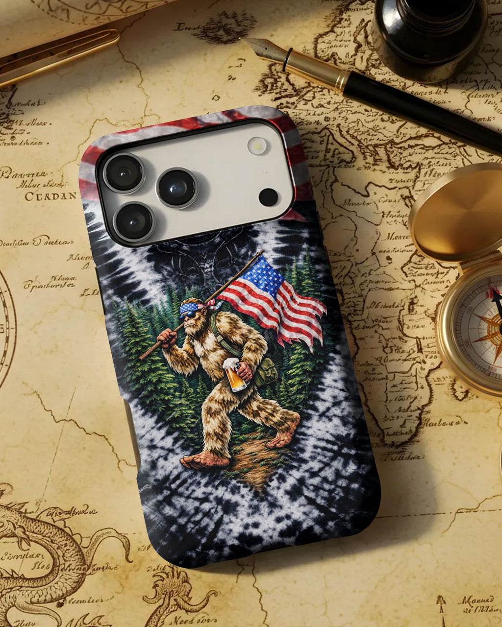 BIGFOOT WITH FLAG V SWIRL PHONE CASE  - TLTW0405263