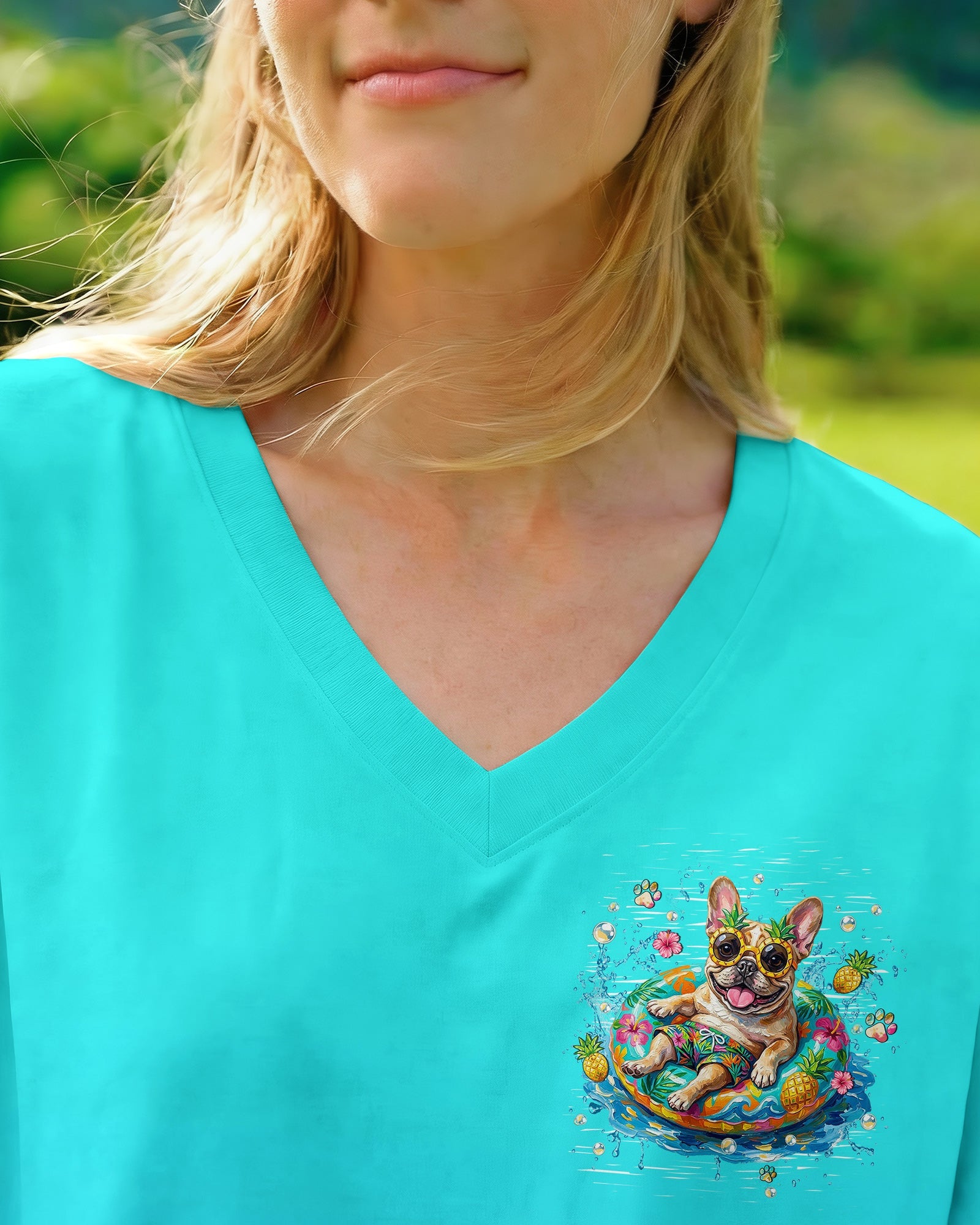 SANDY PAWS SUNKISSED NOSE FRENCH BULLDOG ALL OVER PRINT - TLHN0505261