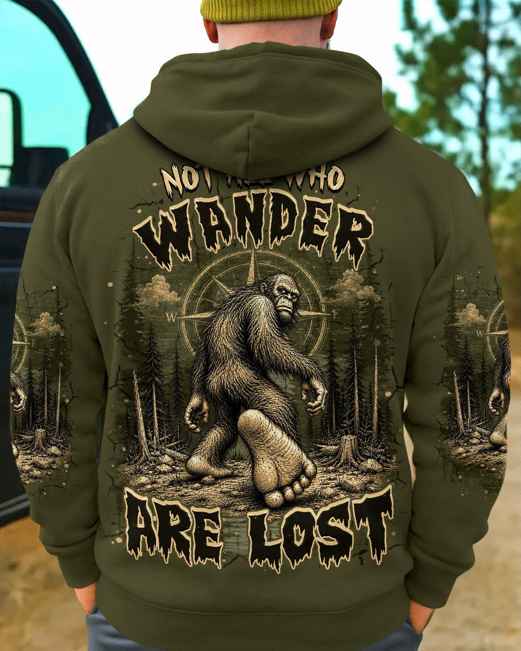 NOT ALL WHO WANDER ARE LOST BIGFOOT ALL OVER PRINT  - TLHN2905261