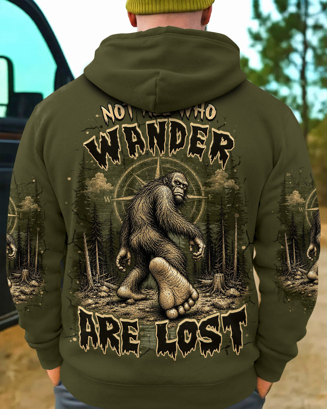 NOT ALL WHO WANDER ARE LOST BIGFOOT ALL OVER PRINT  - TLHN2905261