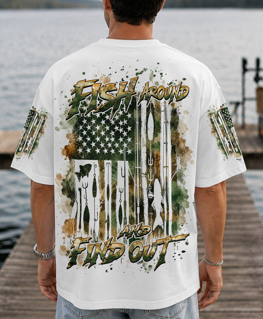FISH AROUND AND FIND OUT FISHING ALL OVER PRINT - TLHN1906263