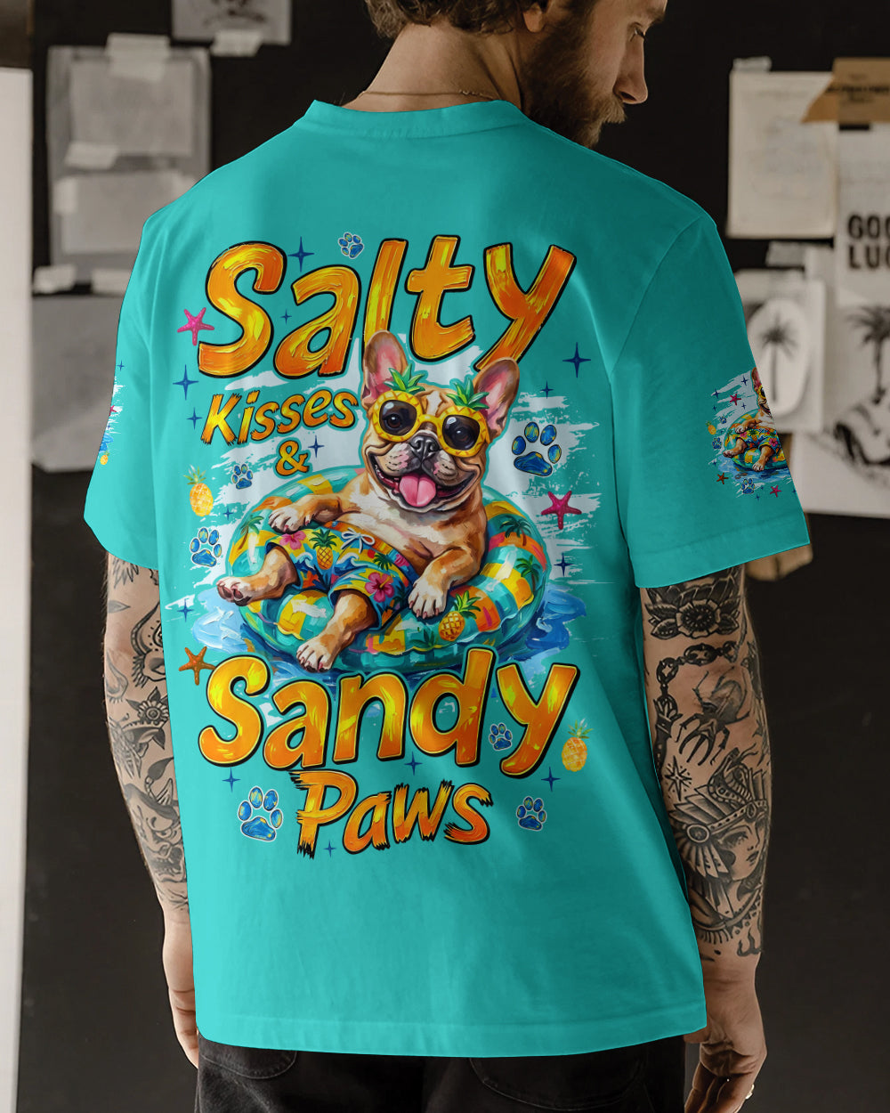 SALTY KISSES AND SANDY PAWS FRENCH BULLDOG ALL OVER PRINT - TYQY2905262