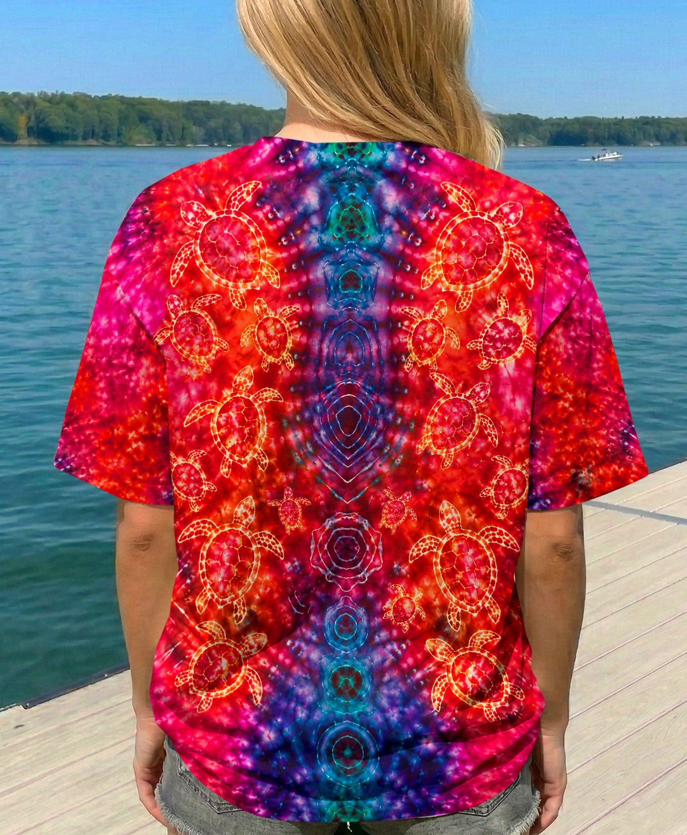 SEA TURTLES PSYCHEDELIC PATTERN ALL OVER PRINT  - TLHN0107261