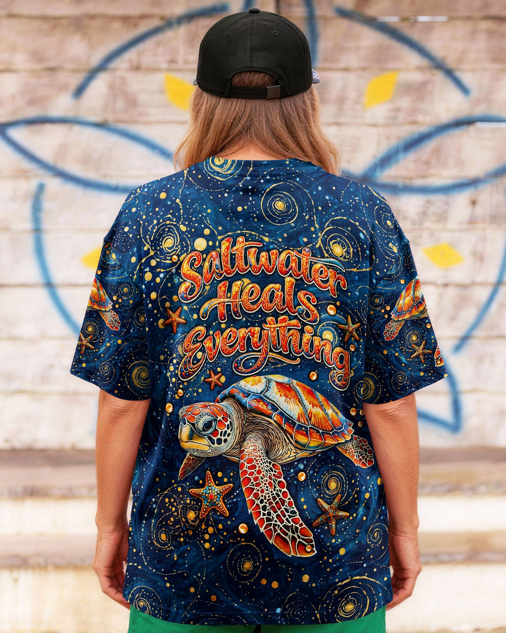 SALTWATER HEALS EVERYTHING TURTLE ALL OVER PRINT  - TLNT1304262