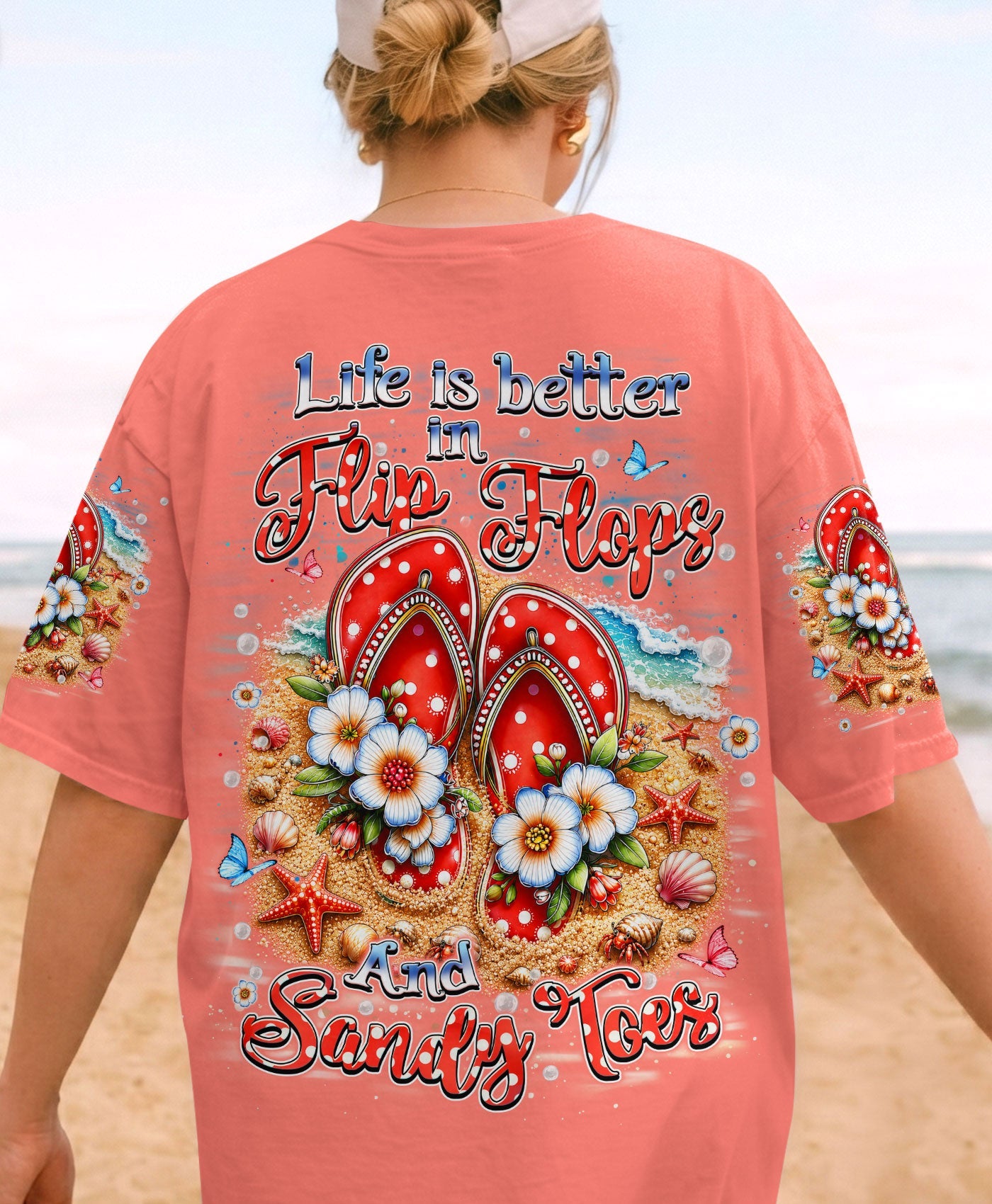 LIFE IS BETTER IN FLIP-FLOPS AND SANDY TOES ALL OVER PRINT   - TLHN1505263