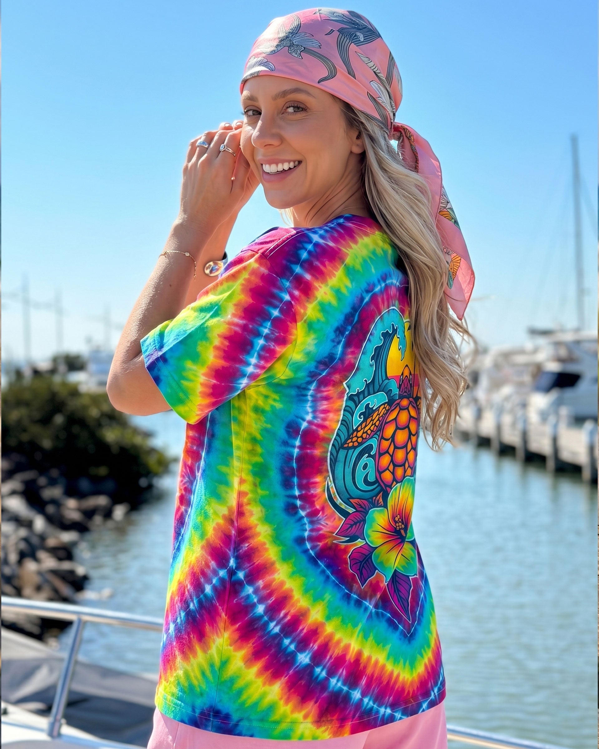 SEA TURTLE SUNSET SWIRL ALL OVER PRINT - TLTW2506261