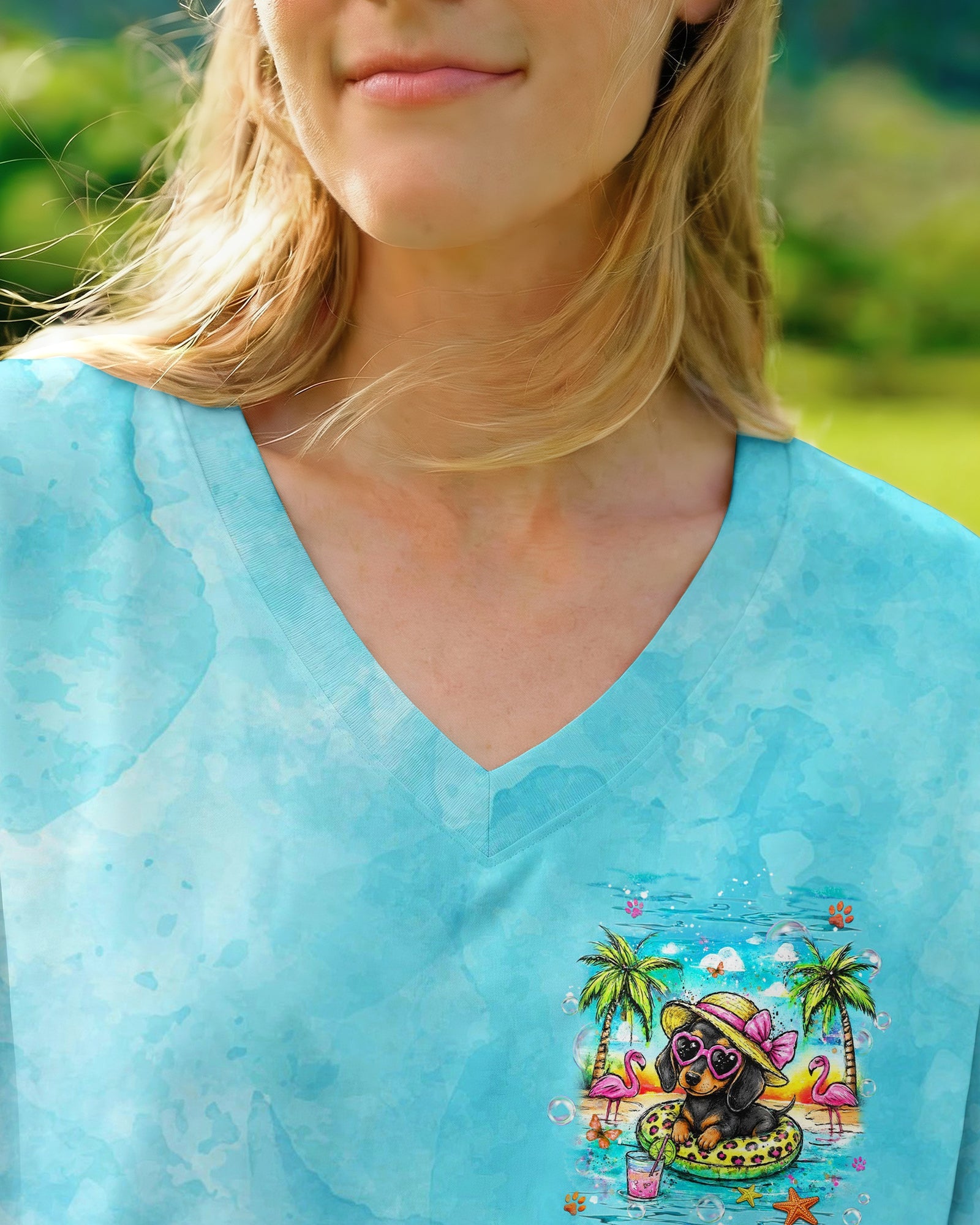 FLOAT DRINK TAN REPEAT DACHSHUND DOG ALL OVER PRINT -  TLHG2205263