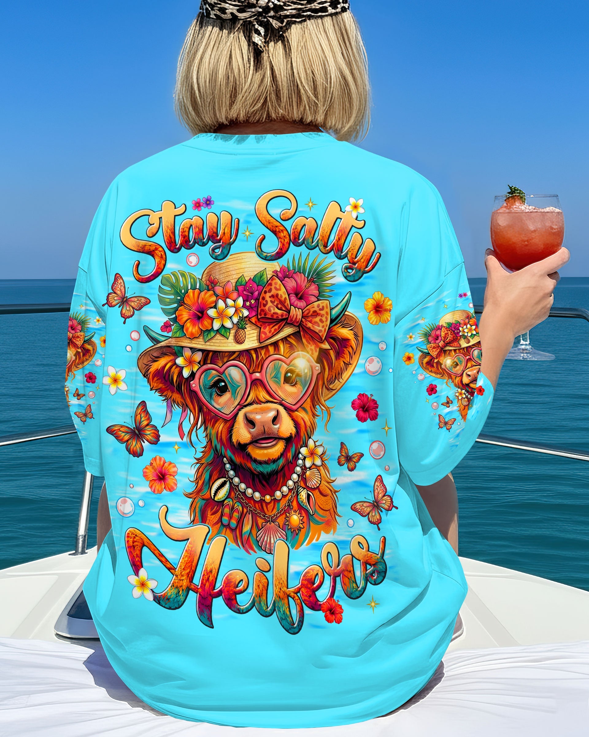 STAY SALTY HEIFERS COW BEACH ALL OVER PRINT  - TLNT1805261