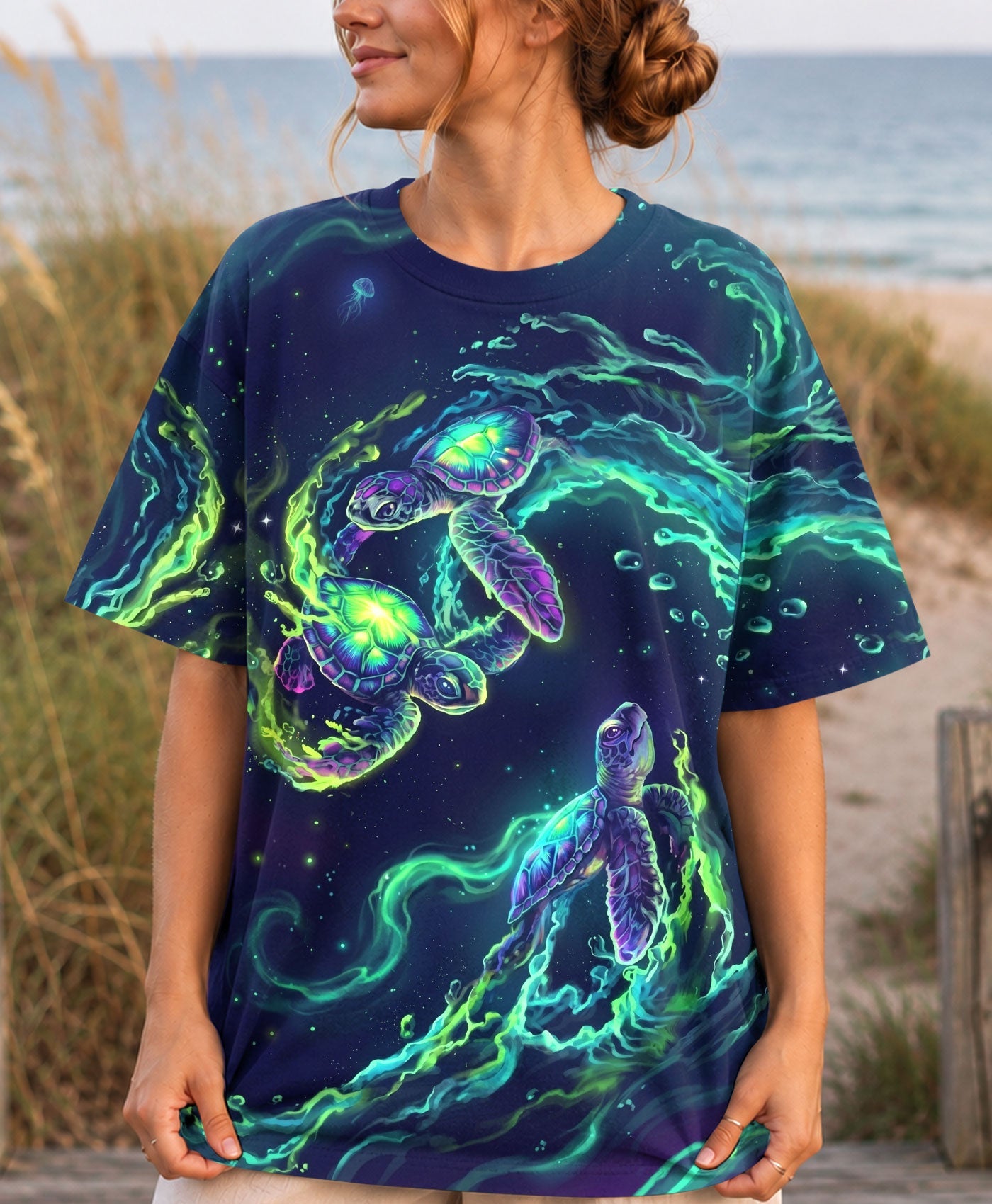 THREE TURTLES OF THE COSMIC TIDE ALL OVER PRINT - TLHN1707263