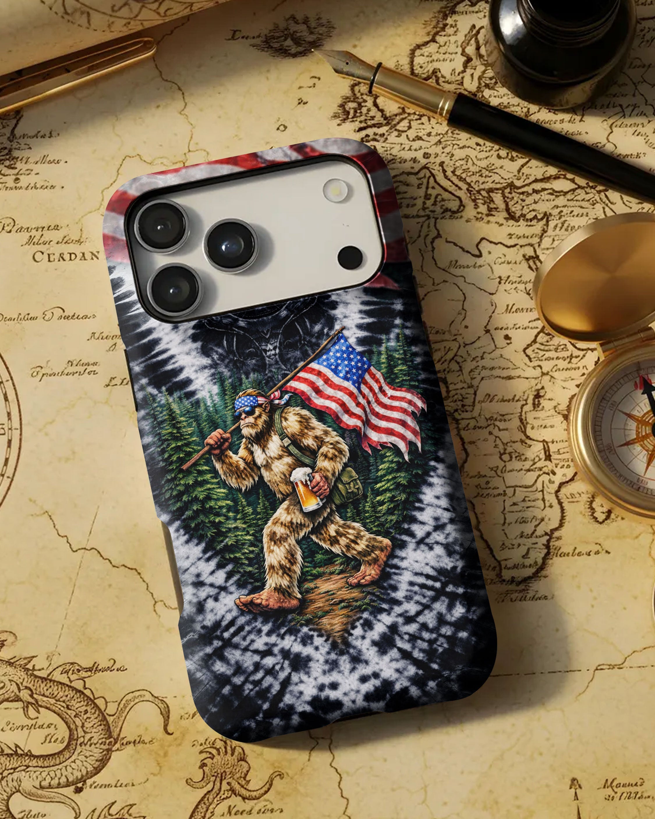 BIGFOOT WITH FLAG V SWIRL PHONE CASE  - TLTW0405263