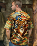 HUNTING DEER CAMOUFLAGE STARS AND STRIPES  ALL OVER PRINT - TLNT0604261