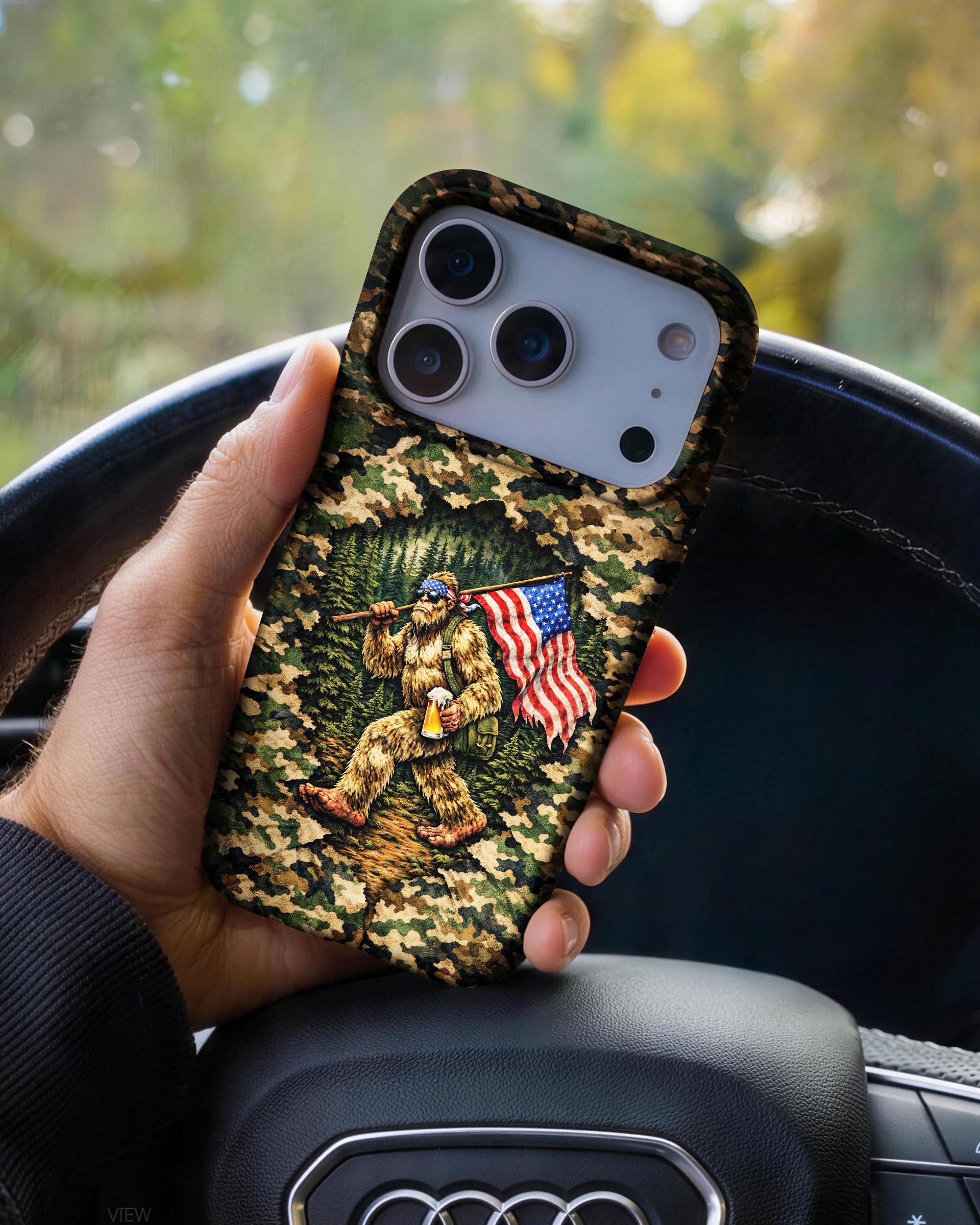 BIGFOOT WITH FLAG CAMOUFLAGE PHONE CASE - TLNT2004261