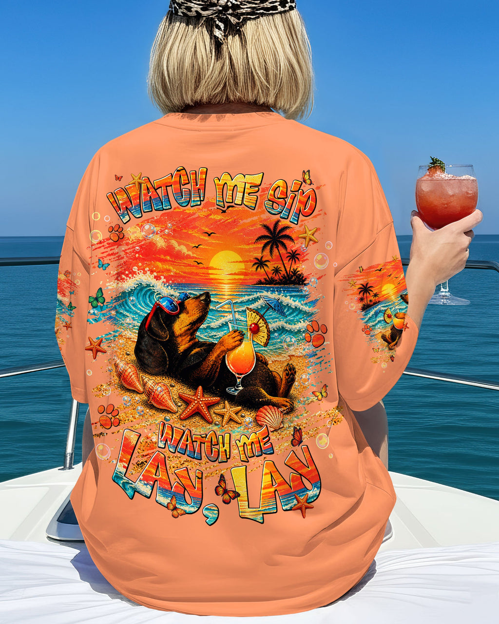 WATCH ME SIP DACHSHUND DOG ALL OVER PRINT  - TLNT2005263