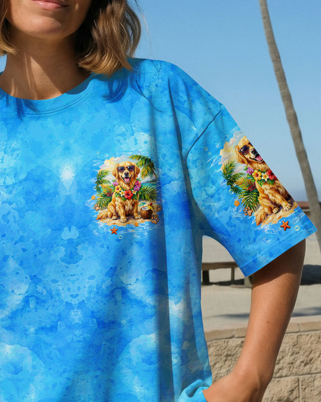 I'M ON ISLAND TIME GOLDEN RETRIEVER DOG ALL OVER PRINT  - TLTW2705261