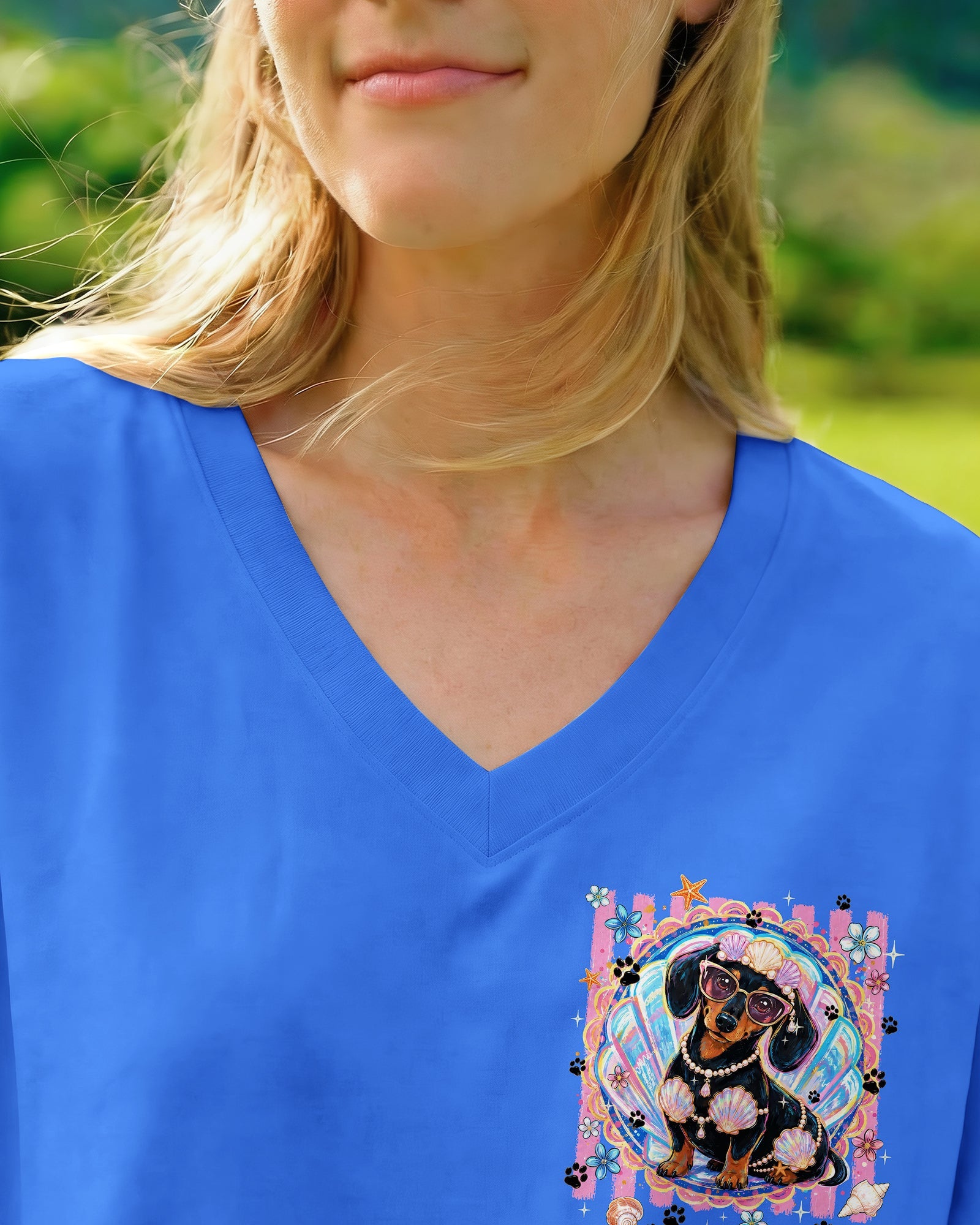 SALTY SOUL AND SANDY PAWS DACHSHUND DOG ALL OVER PRINT - TYQY0506263