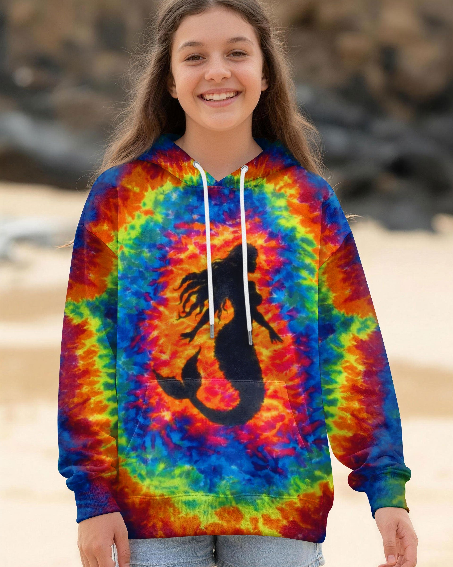 MERMAID COLORFUL SWIRL KIDS ALL OVER PRINT - TLTW2505261