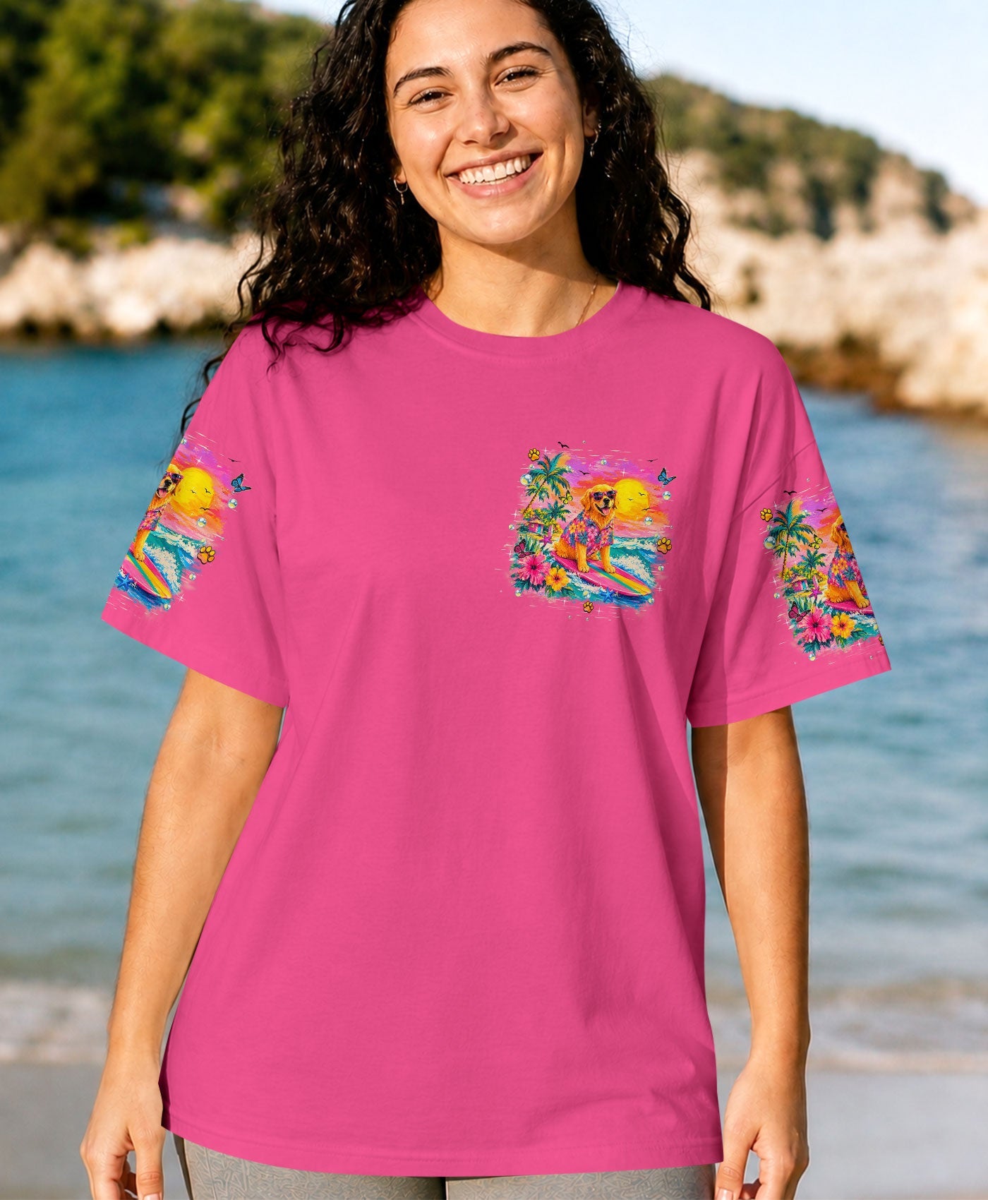 BEACH DAYS & GOLDEN WAVES GOLDEN RETRIEVER ALL OVER PRINT - TLHN2605261