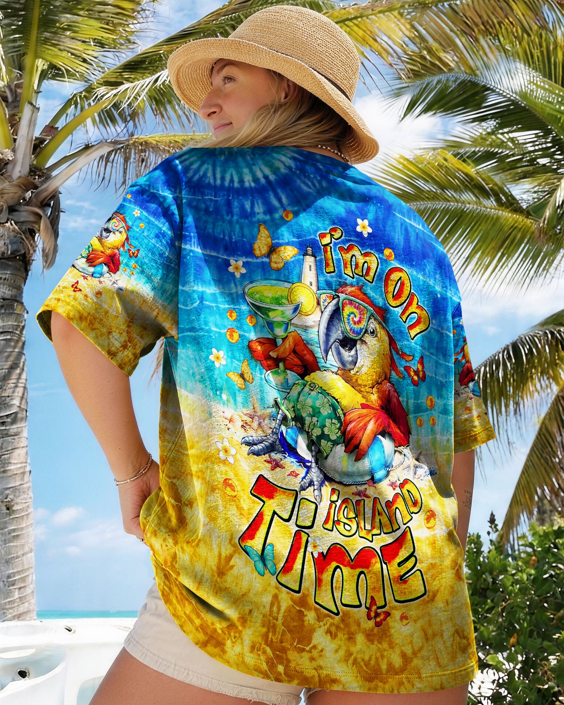 I'M ON ISLAND TIME PARROT ALL OVER PRINT - TLNT0805262