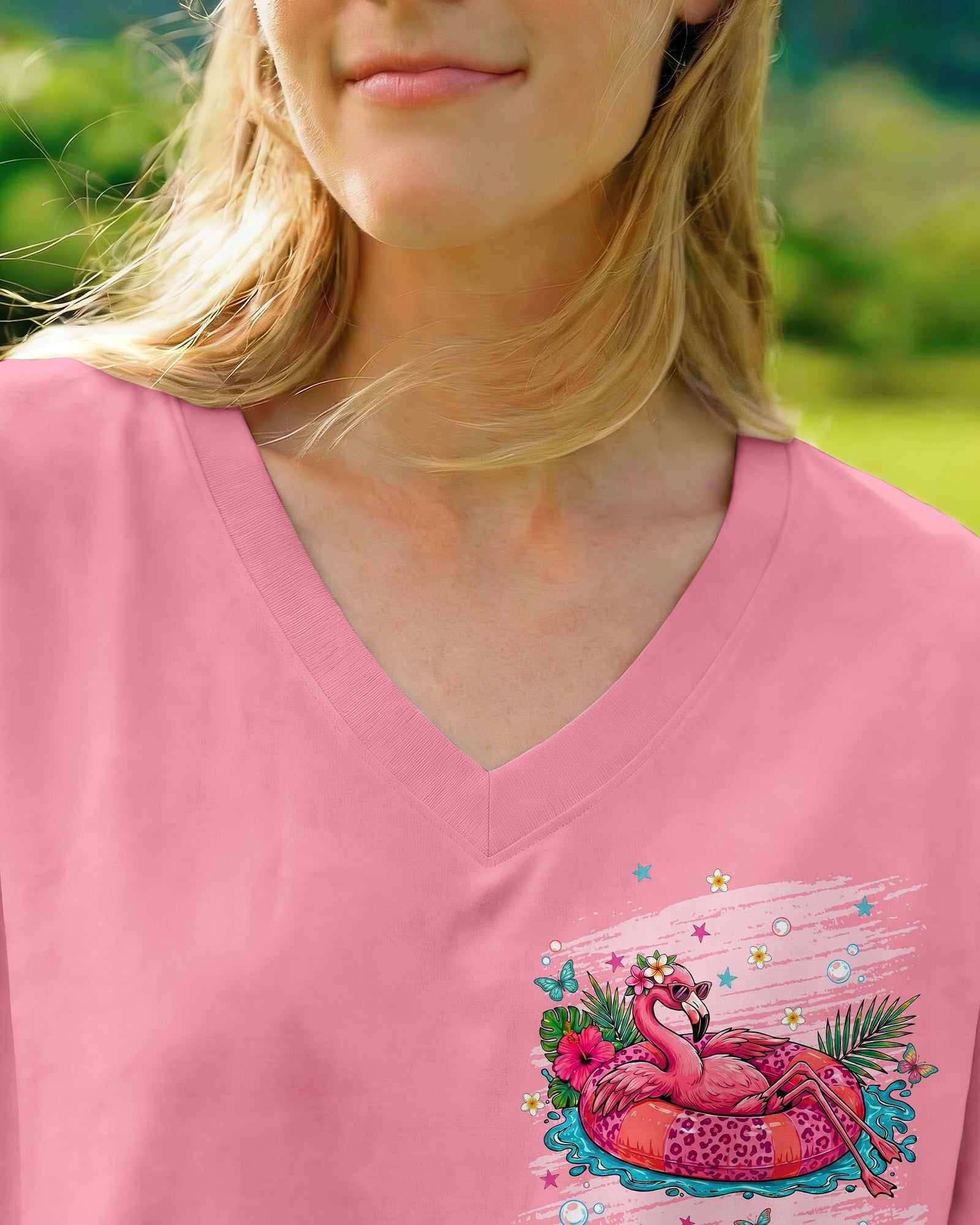 HOTTER THAN A HOOCHIE COOCHIE FLAMINGO ALL OVER PRINT  - TLNT0705264