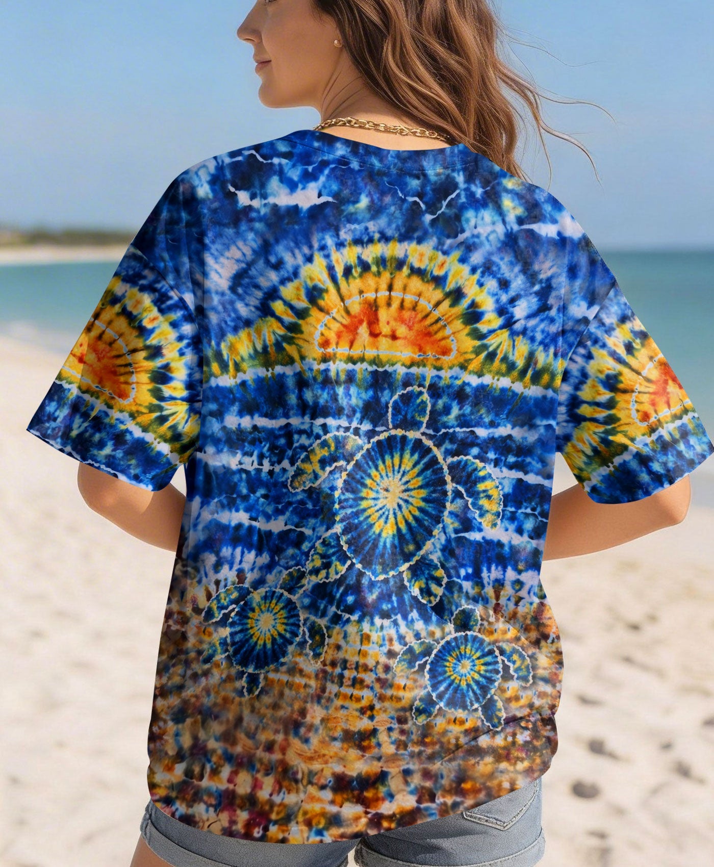 SUNSET SEA TURTLE ALL OVER PRINT  - TLHN1404261