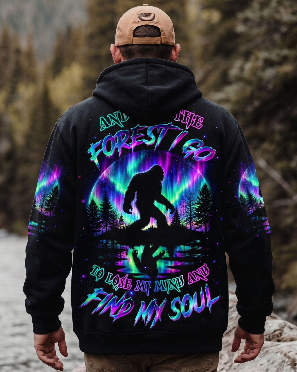AND INTO THE FOREST I GO BIGFOOT AURORA ALL OVER PRINT -  TLTW2306261