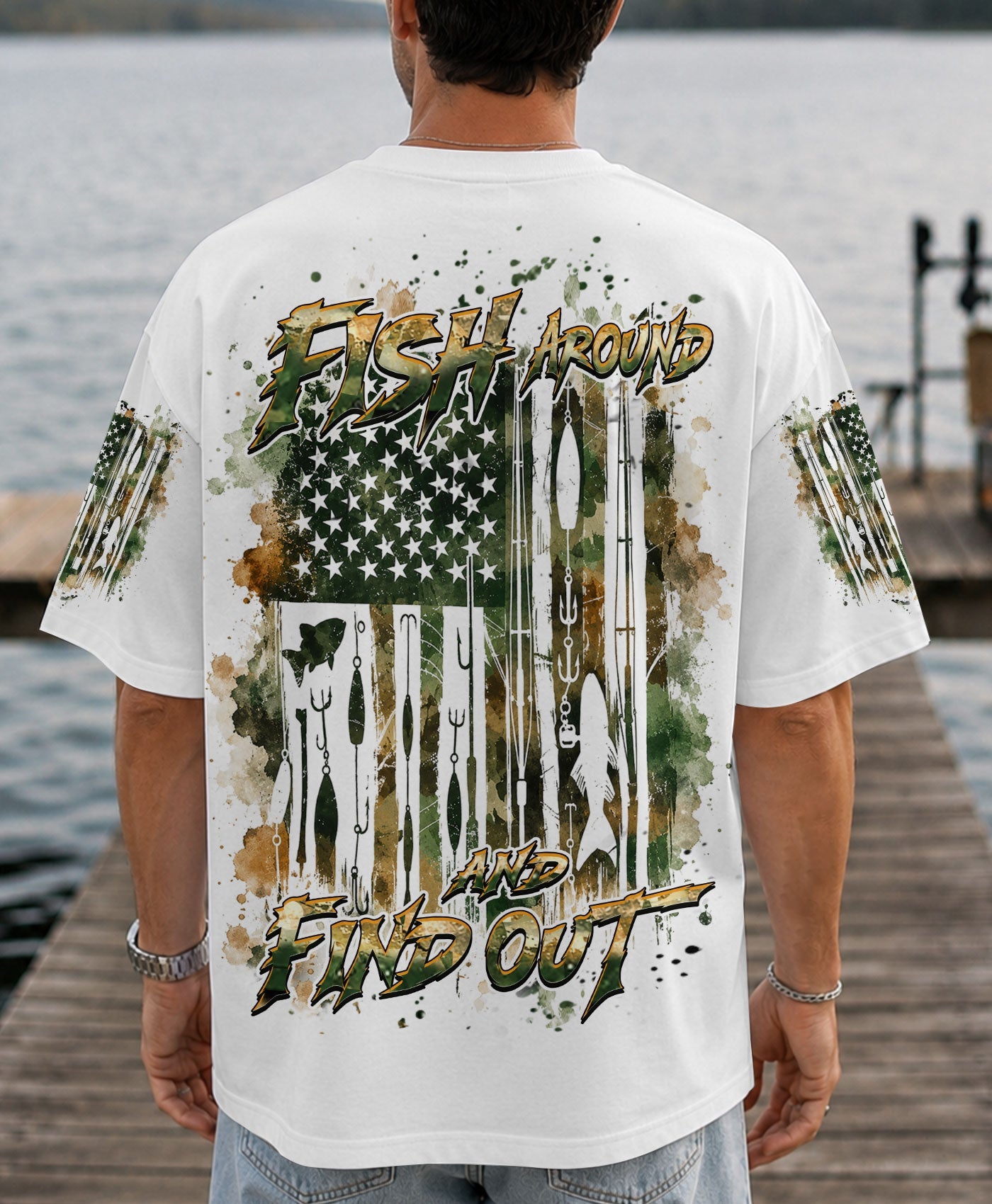 FISH AROUND AND FIND OUT FISHING ALL OVER PRINT - TLHN1906263